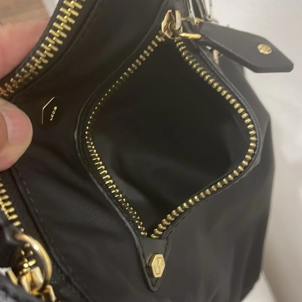 Lodis NWOT Crossbody Bag with Bee Charm adjustable straps Gold & Black